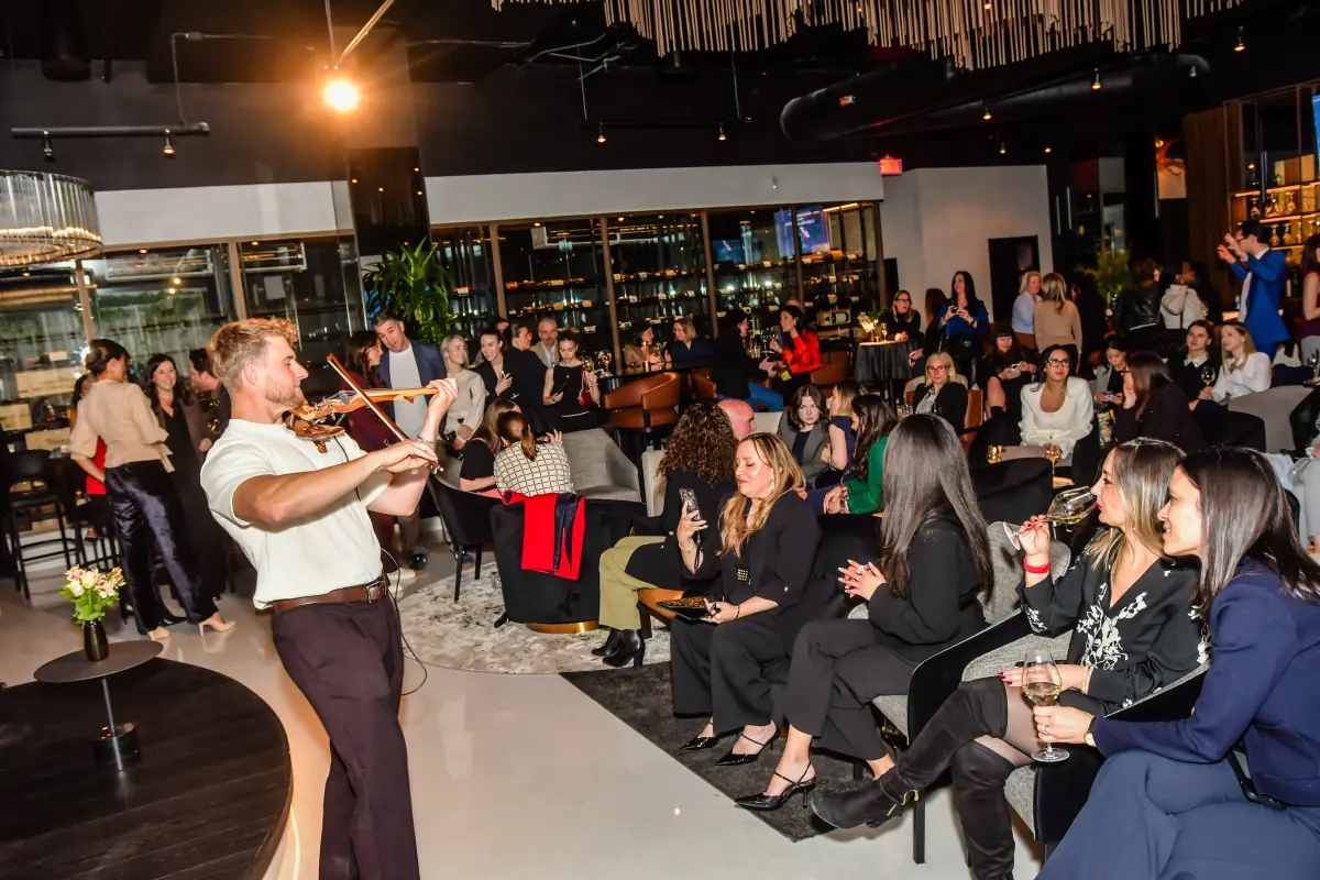 Live music performance for guests at a company event